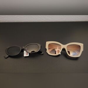 Tilly's Black and Cream Sunglasses Set